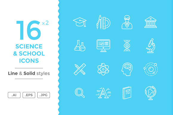 Science and School Icons preview 3