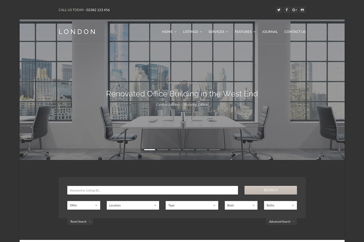Real Estate WordPress WPCasa London, a WordPress Template by WPCasa (Photo 2 of 6)