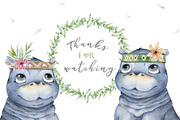 Cute Hippo & Friends Safari Animals, an Animal Illustration by Ann Art Houze (Thumbnail 15 of 15)