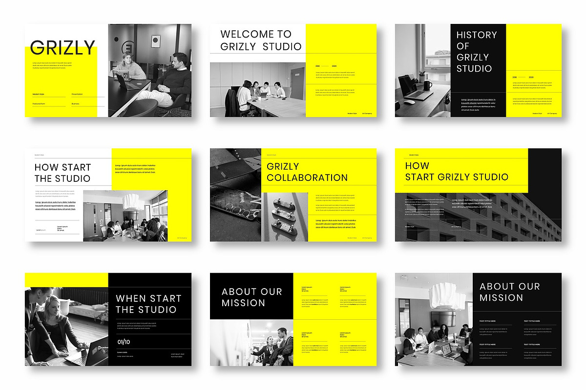 Grizly - Business Google Slide Templ, a Presentation Template by Dens Creative Studio (Photo 3 of 12)