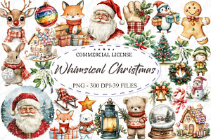 Whimsical Christmas Clipart, an Illustration by designcity5