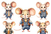 Watercolor Cute Mouse Clipart, an Animal Illustration by Design Scotch (Thumbnail 4 of 7)