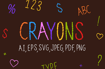 Crayon letters | Pastel font
