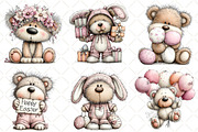 Whimsical Easter Teddy Bear Clipart, an Illustration by Black Bird Studio (Thumbnail 4 of 6)
