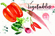 Vegetables. Watercolor clipart., an Illustration by LABFcreations (Thumbnail 5 of 11)