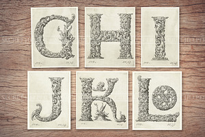 Vintage Alphabet Letters Clipart