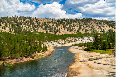 Iconic Yellowstone River Flowing, a Nature Photo by Leonid Andronov
