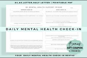 Daily Mental Health Log Tracker PDF