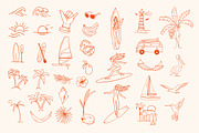 Surfer Girls Summer Graphics Set, an Illustration by Annakaroline (Thumbnail 3 of 6)