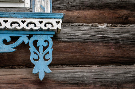 Detail of ornate window frame