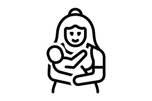 Mothers mum black icon, an Outline Icon by Creative priyanka