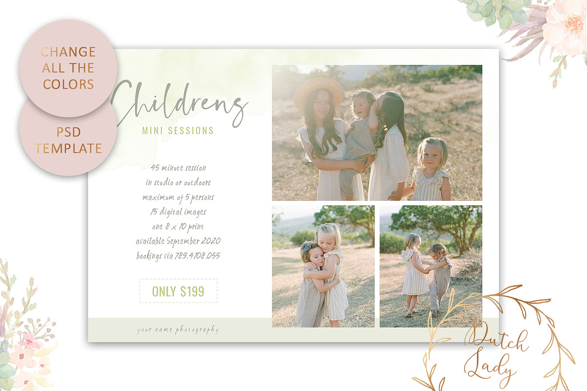 PSD Photo Session Card Template #61, a Card Template by The Dutch Lady ...