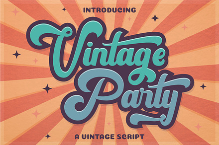 Vintage Party - Bold Retro Font, a Script Font by PutraCetol Studio