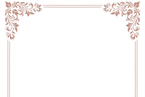 Floral ornamental border with elegant leaf scrollwork surroundin, an Illustration by Studio ANNA