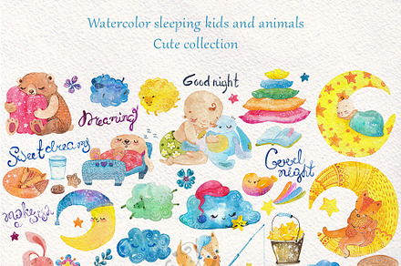 Sleeping kids and animals