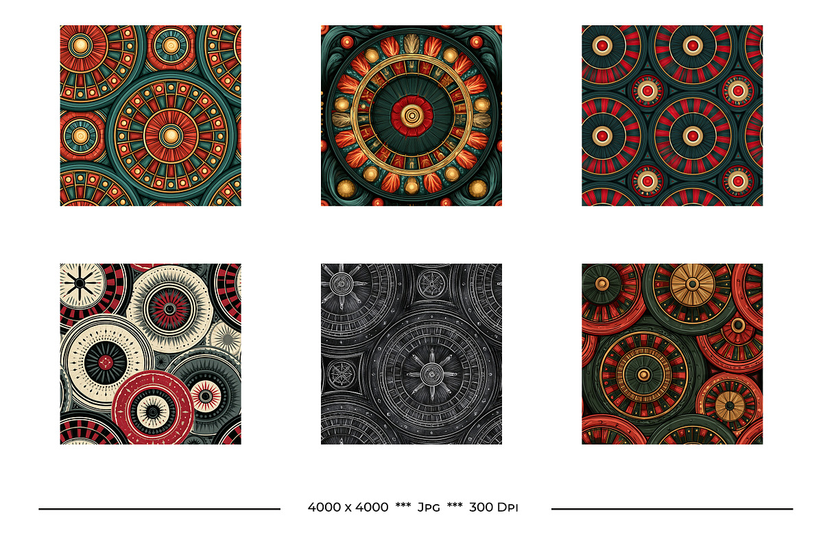 Roulette Wheel Retro Art Styles, a Pattern Graphic by karenfoleyphoto (Photo 4 of 11)