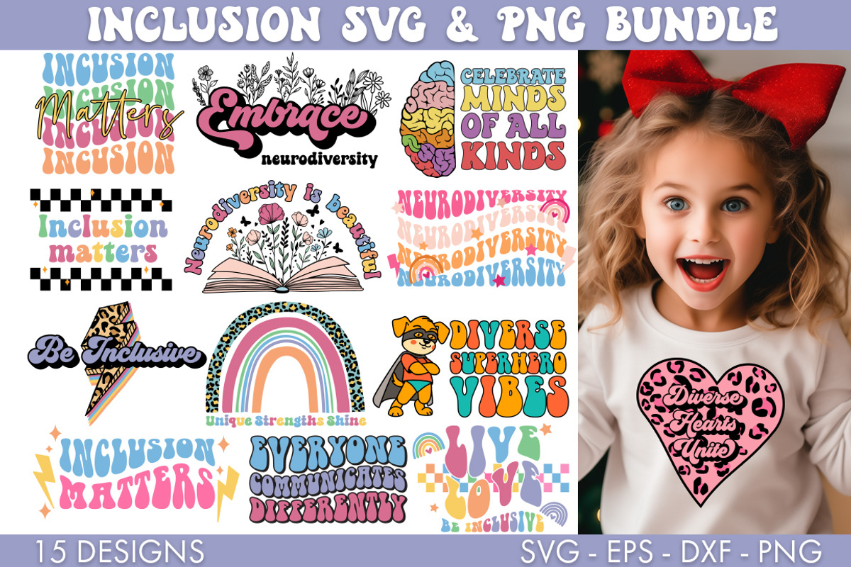 Inclusion Neurodiversity SVG Bundle, an Illustration by Freeling Design House (Photo 1 of 4)