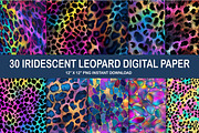 Iridescent Leopard Print Digital Pap, a Pattern Graphic by Watercolor design (Thumbnail 1 of 4)