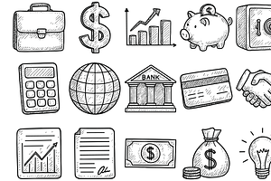 Banking Icon Vector Set, an Object Graphic by nikagraphic