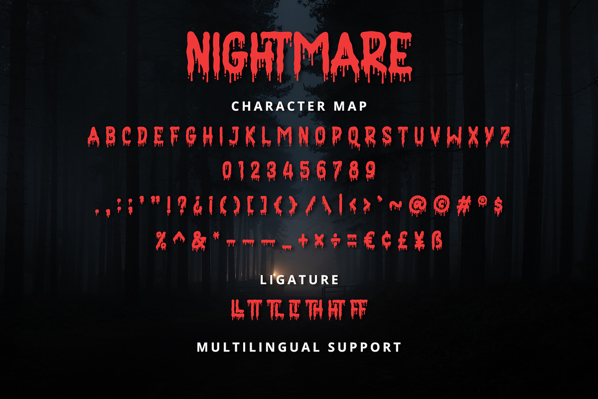 Nightmare - Horror Display Font, a Sans Serif Font by Alpaprana (Photo 9 of 10)