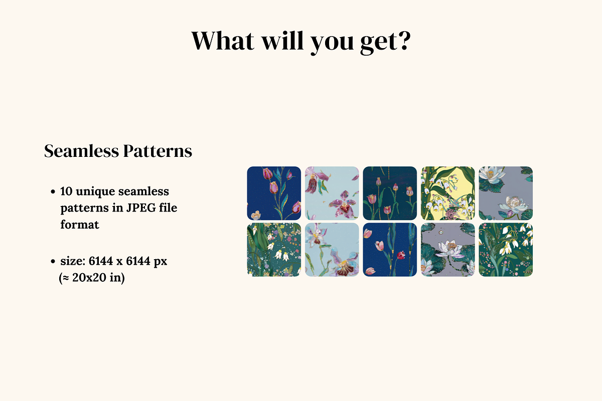 Sparkling Floral Patterns, a Pattern Graphic by Ninterints (Photo 2 of 17)