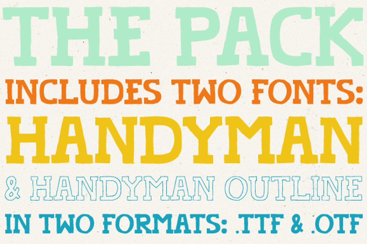 Handyman Font + Outline preview 2