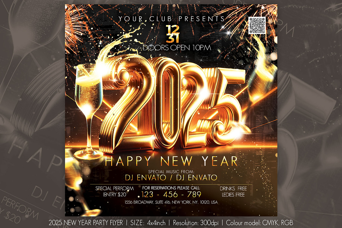 2025 New Year, a Flyer Template by Artolus (Photo 1 of 2)