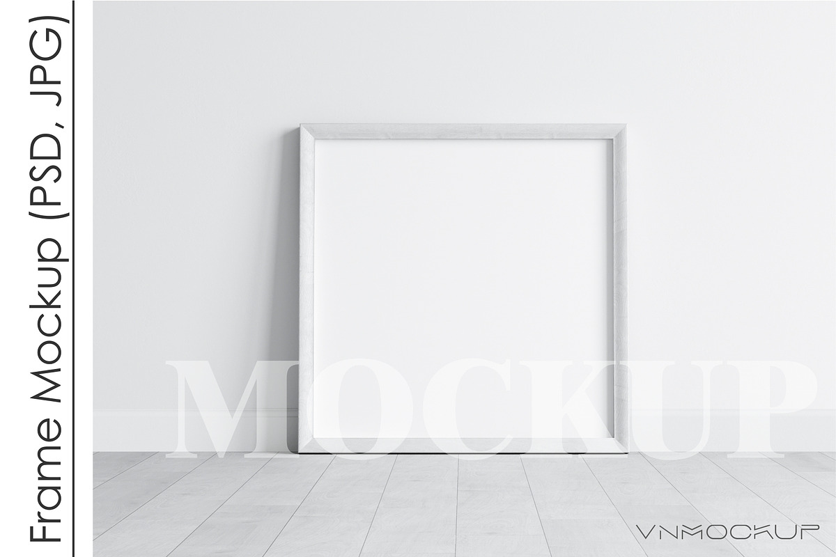 White Square Frame Mockup PSD JPG, a Print Template by VNmockup (Photo 1 of 4)