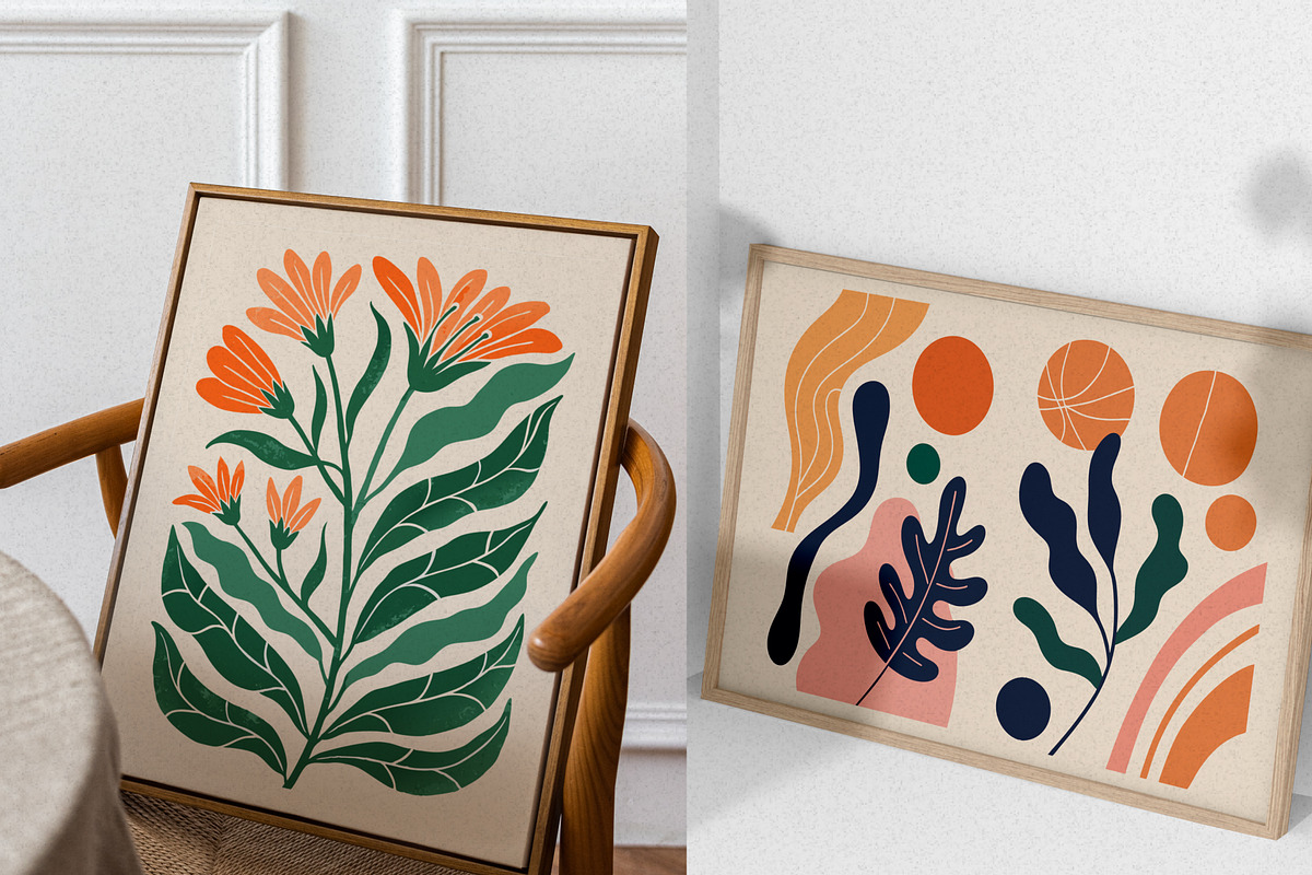 Modern Abstract Botanical Prints, a Wallpaper Graphic by Helospace (Photo 7 of 10)