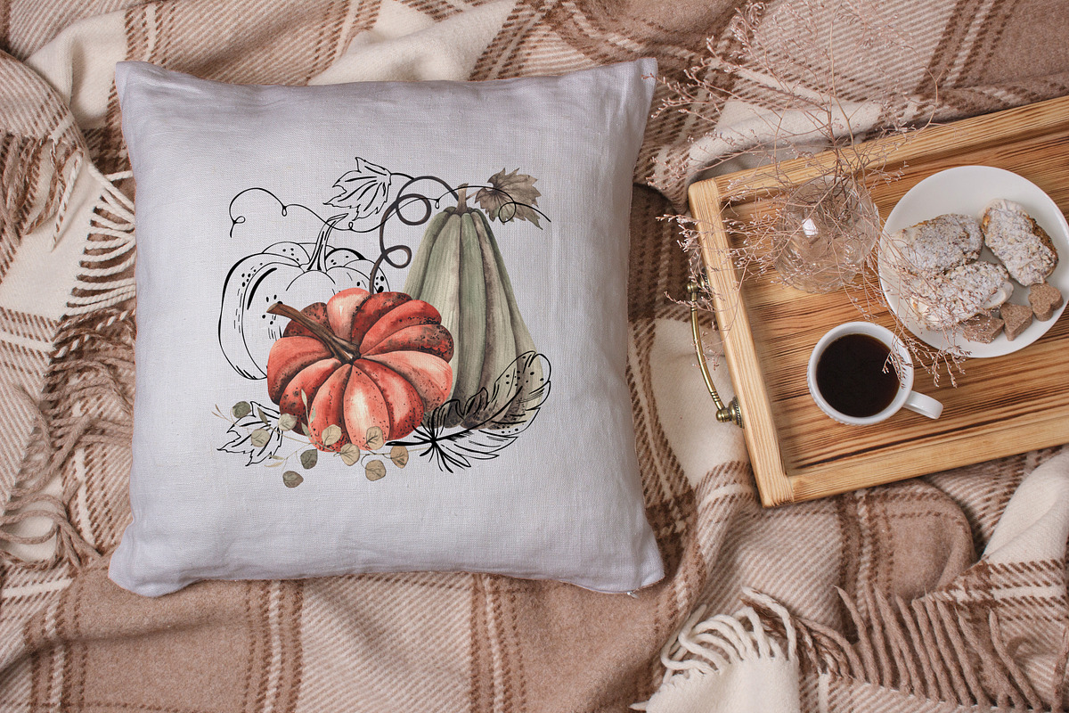 Watercolor Autumn Pumpkins, an Object Graphic by Ana-Sakuta (Photo 3 of 18)