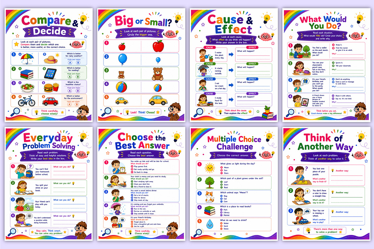Kids Problem Solving Workbook Kdp, a Stationery Template by Mustafiz (Photo 4 of 5)