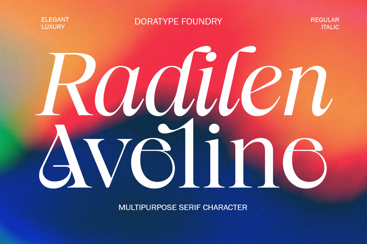 Radilen Aveline, a Serif Font by Dora Typefoundry (Photo 1 of 18)