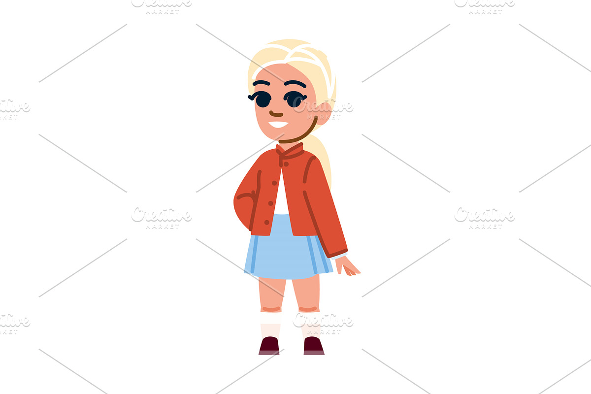 Smiling blond girl wearing a red, an Object Illustration by pikepicture