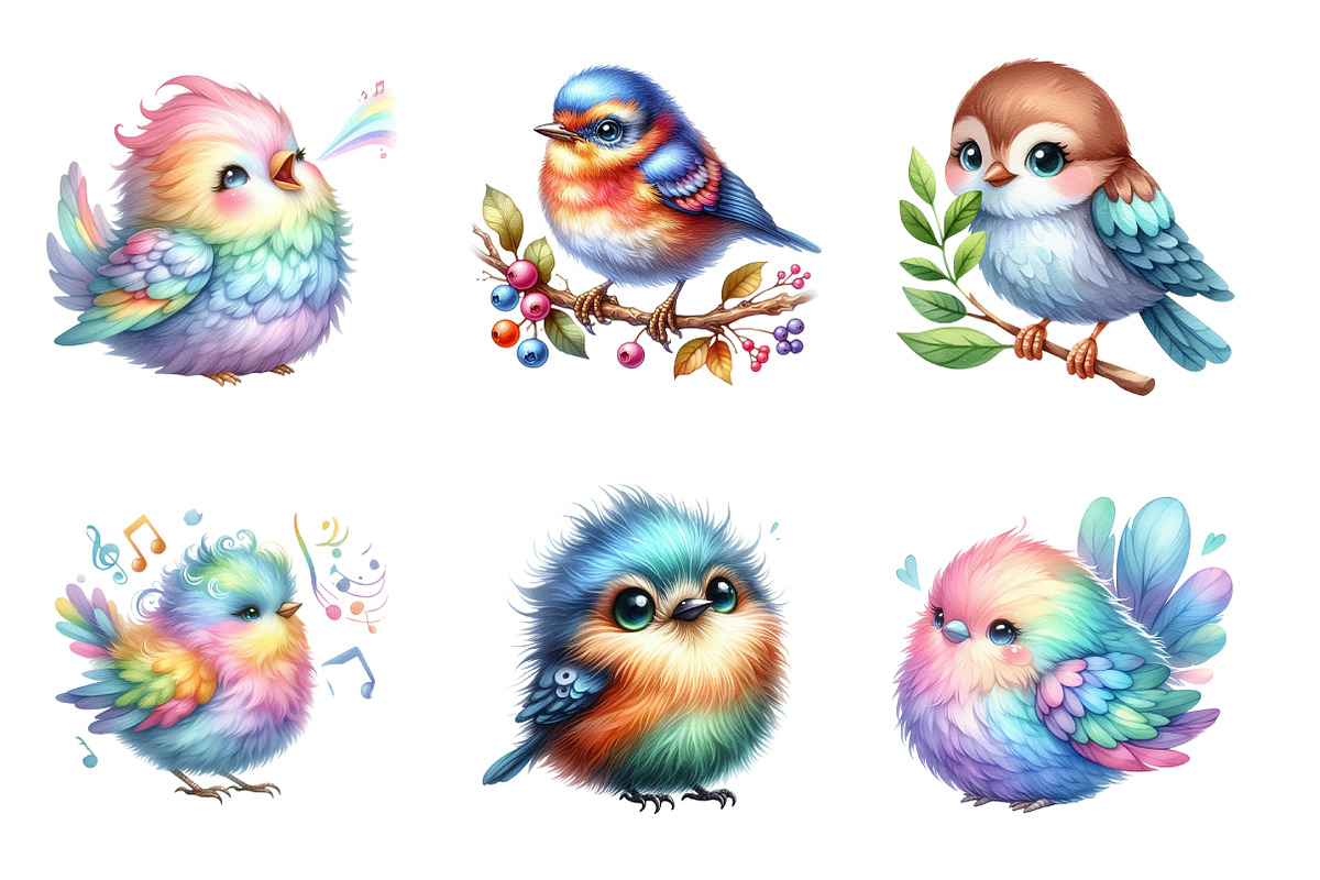 Watercolor Cute Bird Sublimation PNG, an Illustration by SinaCreation (Photo 3 of 7)