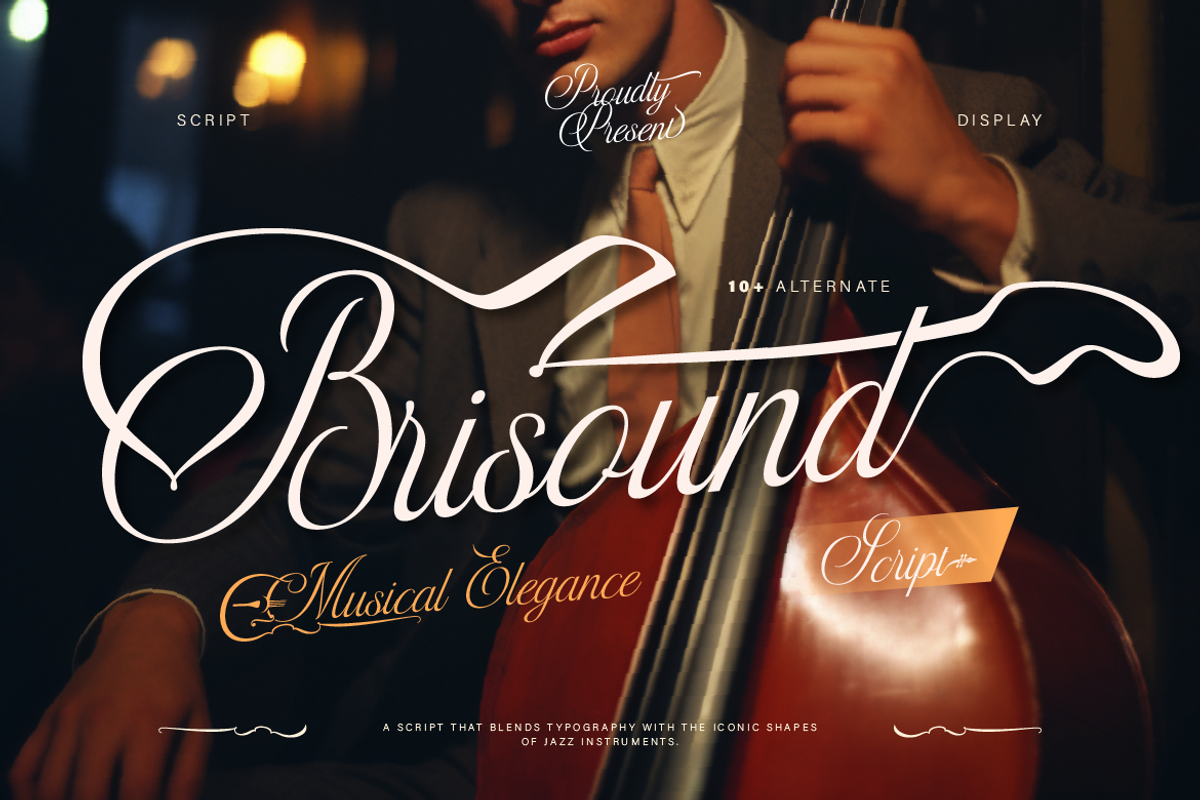 Brisound, a Script Font by Burntilldead (Photo 1 of 12)