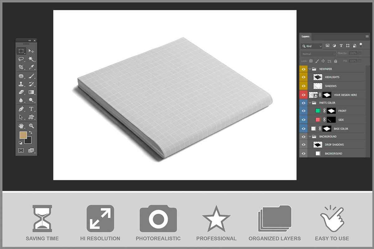 Newspaper Mockup PSD, an Advertising Mockup by Bruno's Shop (Photo 3 of 4)