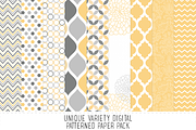 Pale Yellow & Grey Pattern Paper, a Pattern Graphic by Angie Sandy (Thumbnail 1 of 2)