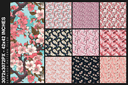 10 Cherry Blossom Patterns, a Pattern Graphic by Motifs (Thumbnail 12 of 12)