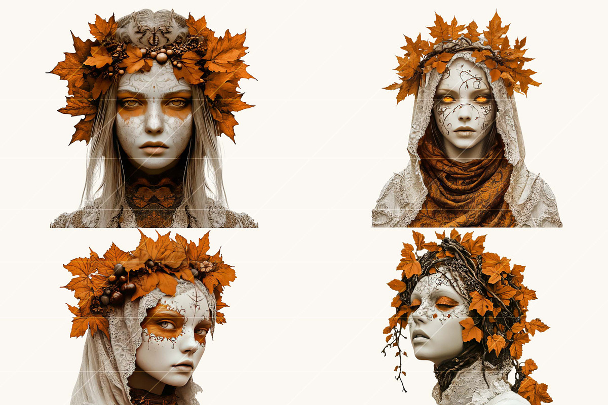 Surreal Art Autumn Girls Clipart, a Person Illustration by BusyDaydesign (Photo 6 of 9)