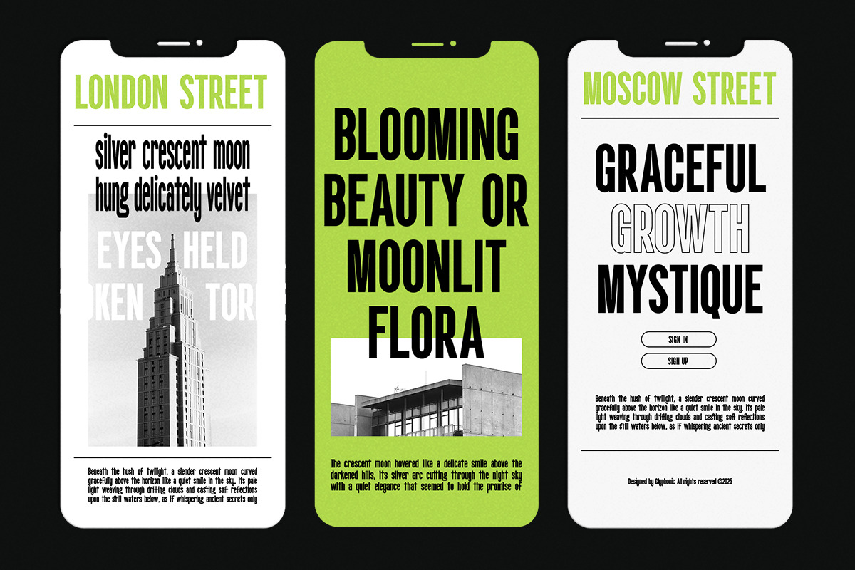 GC Horizon - Modern Bold Condensed, a Sans Serif Font by Glyphonic (Photo 7 of 15)