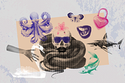 Halftone Retro Clipart Collection, an Object Graphic by JulsIst (Thumbnail 9 of 11)