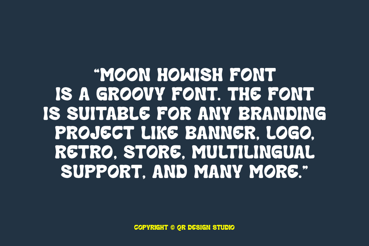Moon Howish - Groovy Retro Font, a Sans Serif Font by QR Design Studio (Photo 8 of 12)