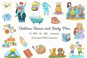 Printable Kids Chore Clip Art PNG