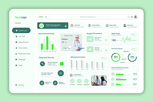 Modern Medical Dashboard UI Template, an UI Kit Template by ClickPaint_Studio