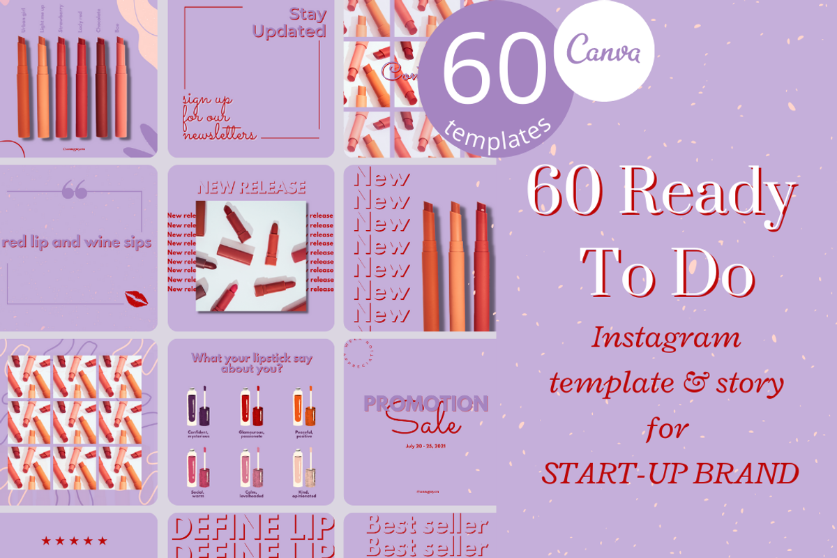 60 Purple Candy Instagram template, a Social Media Template by LemonNguyen (Photo 1 of 6)