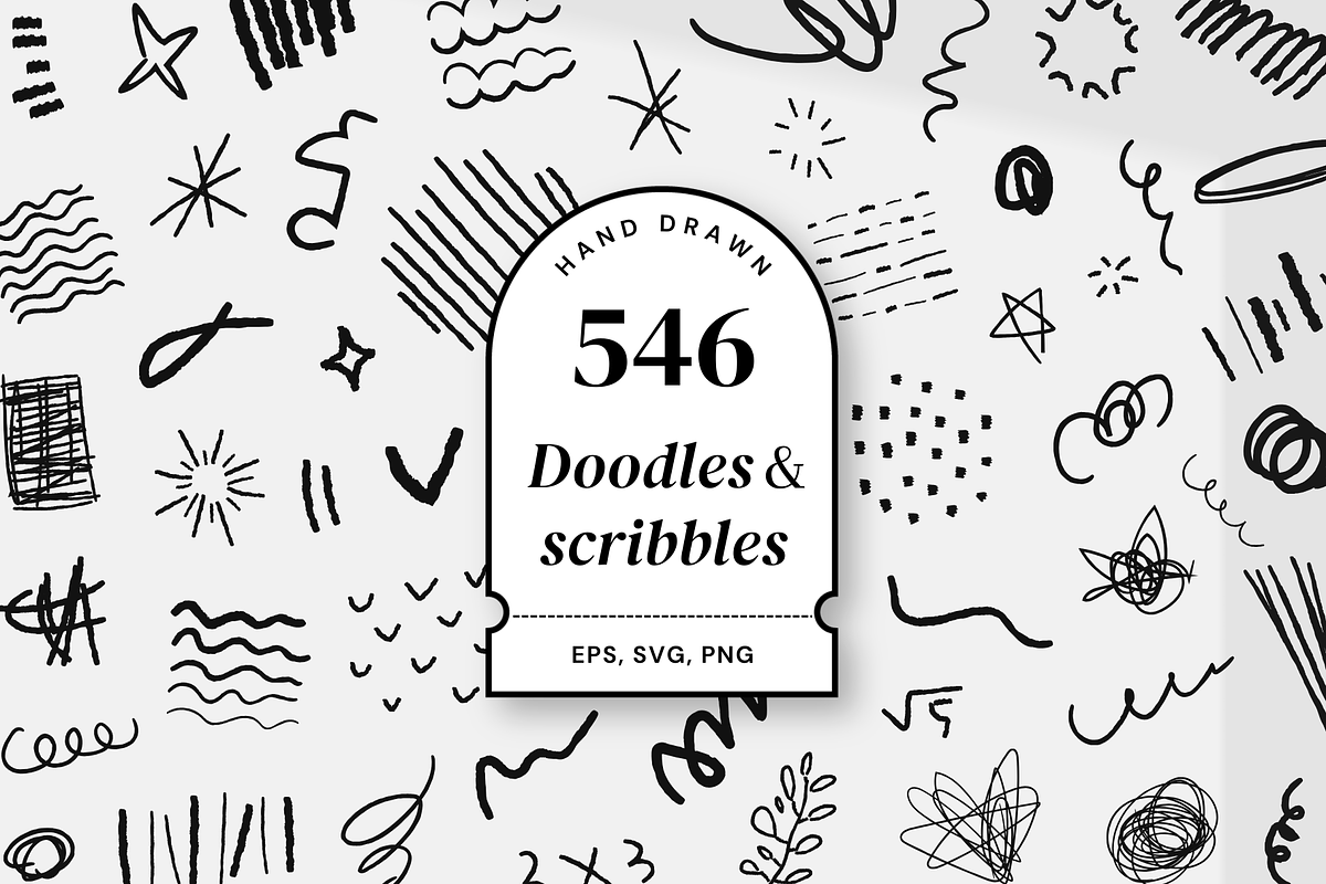 546 hand drawn doodles, an Object Graphic by Pinkbrush (Photo 1 of 11)