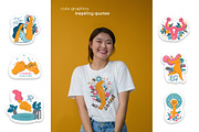 Girl Power Sticker Vector Collection, an Illustration by Kate Galunga Artstore (Thumbnail 2 of 6)