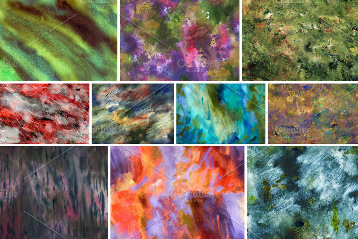 Nebula: watercolor seamless patterns, a Pattern Graphic by Shusha Guna Art (Photo 2 of 10)