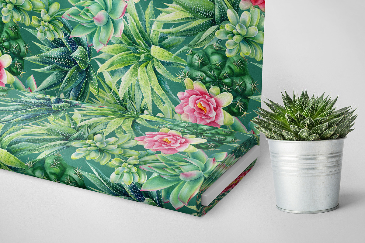 Succulents Botanical Watercolor, a Background Graphic by Hanna Hryharenka (Photo 5 of 15)