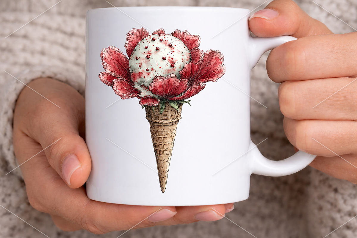 Whimsical Summer Ice Cream Clipart, an Illustration by Canvas Craft (Photo 5 of 7)